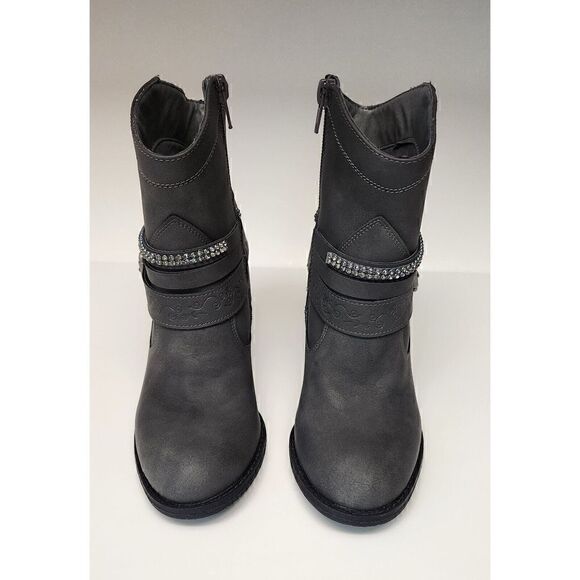 Daisy Fuentes 6M Valentina women's Western Ankle Bootie Gray Faux Leather - Picture 3 of 6